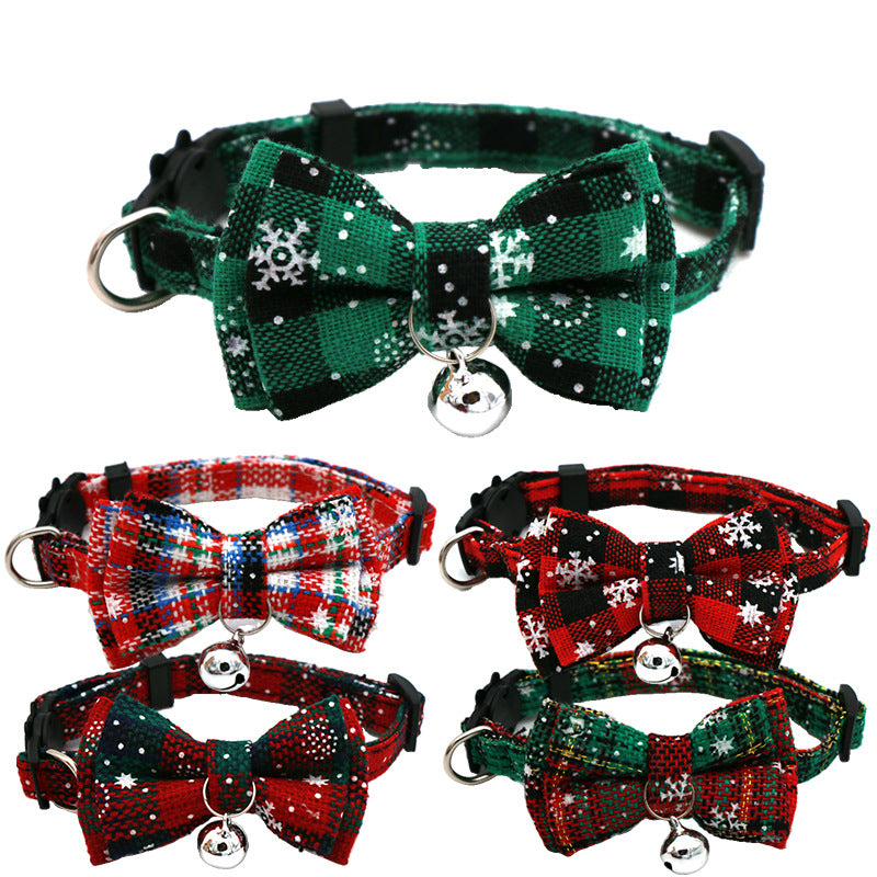 Christmas Bow Cat Collar with Bell