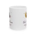 Cat Mum mug: Official Servant of the Cat, plum and gold moon design