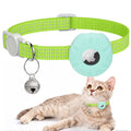 Mint green reflective AirTag cat collar