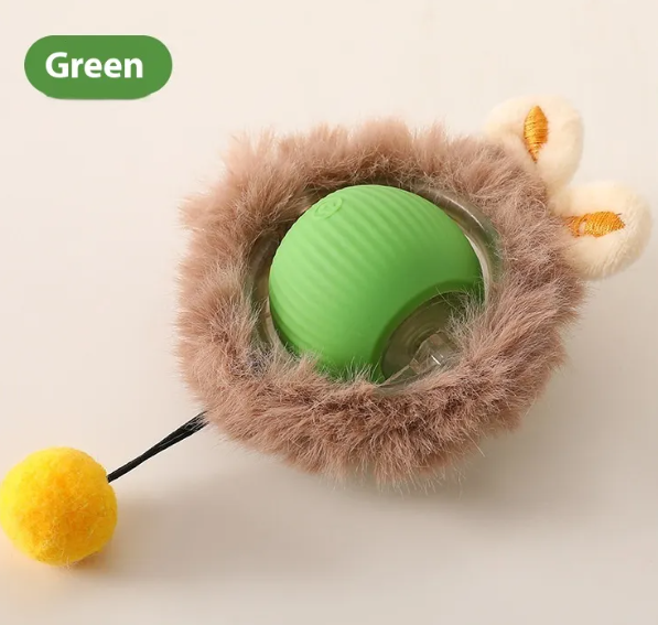 Self-rolling cat toy ball silicone texture