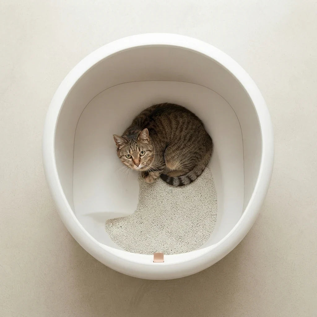 Large closed cat litter box with odor control, Green