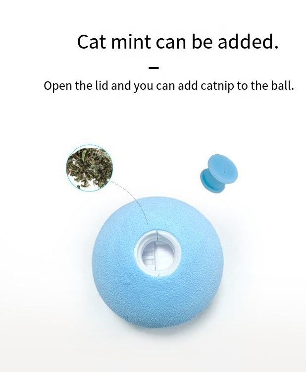 Catnip can be added inside the ball
