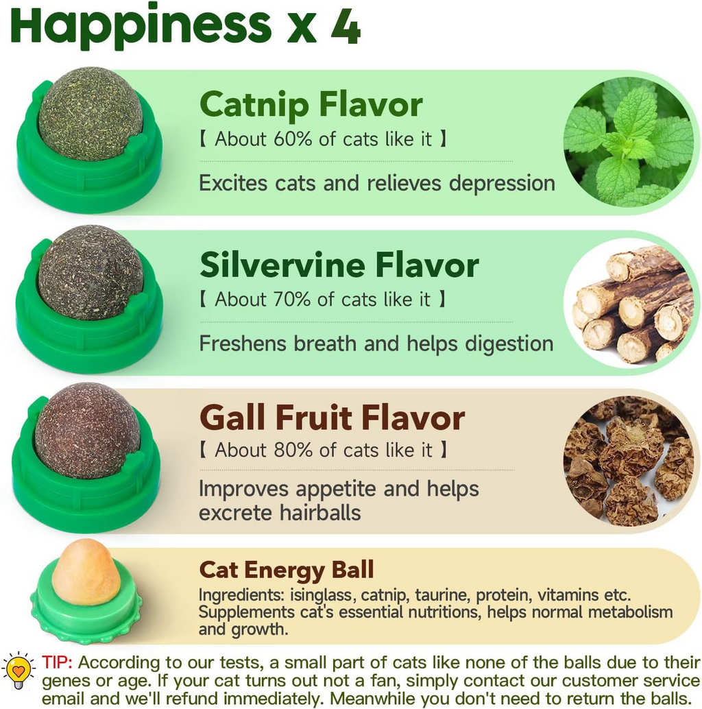 Catnip & Silvervine Lick Balls (4-Pack)