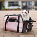 Portable cat travel satchel carrier bag