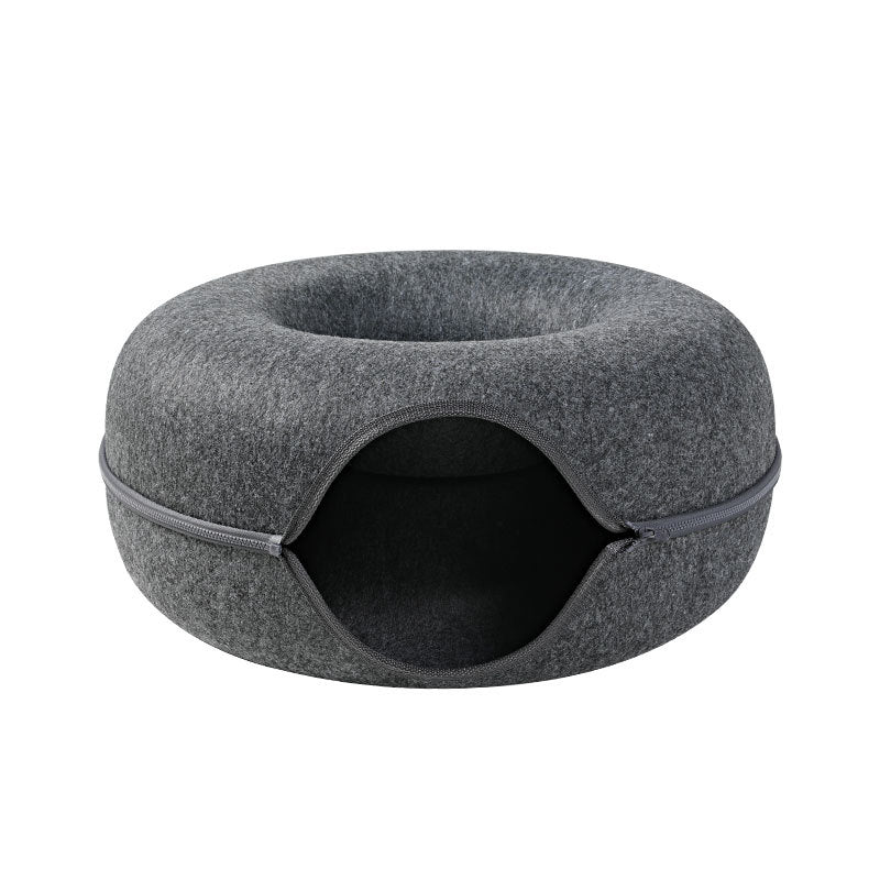 Cozy Felt Cat Tunnel Bed