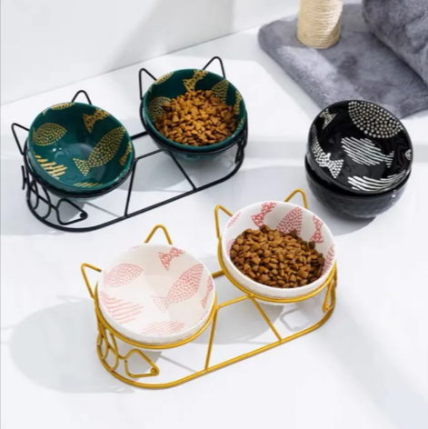 Raised Ceramic Double Cat Bowl, photo 4