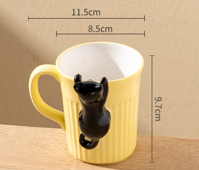 Peeking Cat Ceramic Mug