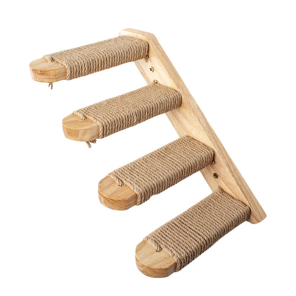 Solid Wood Cat Wall Stairs with Sisal Steps, photo 4