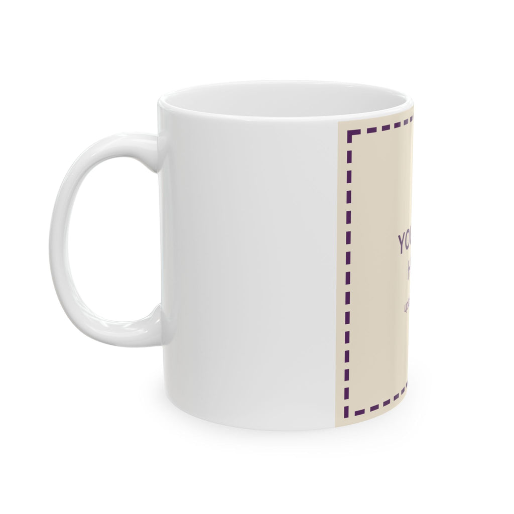 Custom photo mug, side view