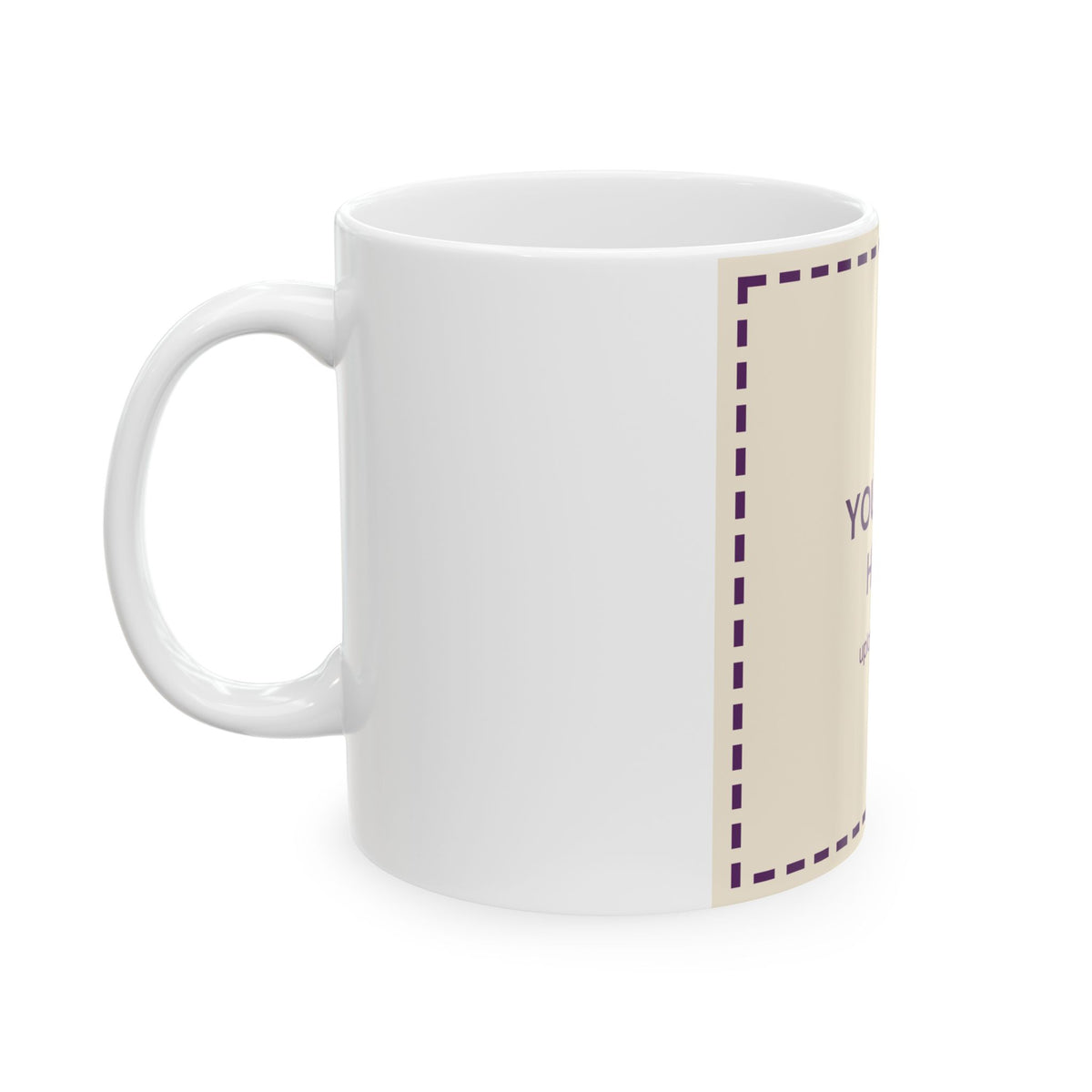 Custom photo mug, side view