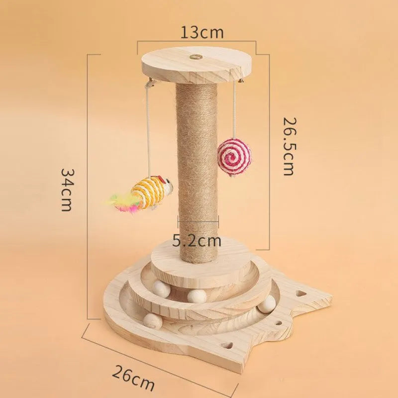 Wooden Cat Climbing Tower with Spinning Balls, photo 11