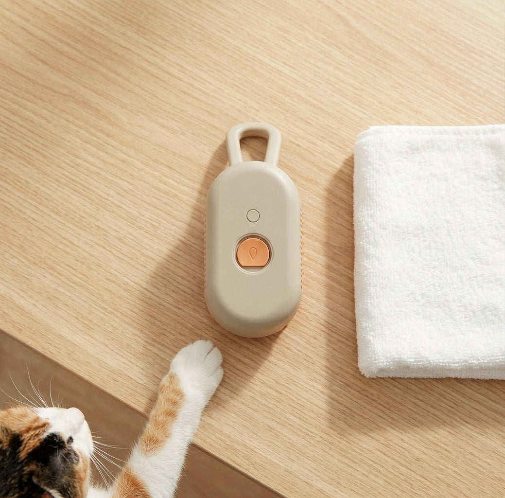 Pet groomer brush ergonomic rotating handle
