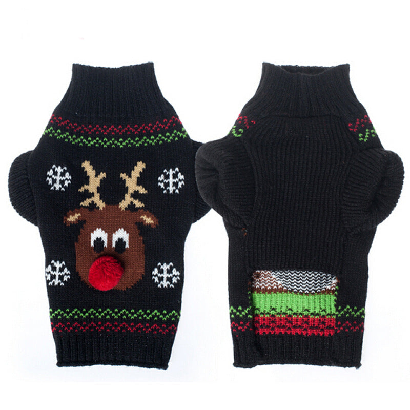 Rudolph reindeer Christmas sweater, front and back