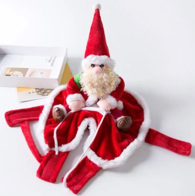 Santa Rider Christmas Costume for Cats