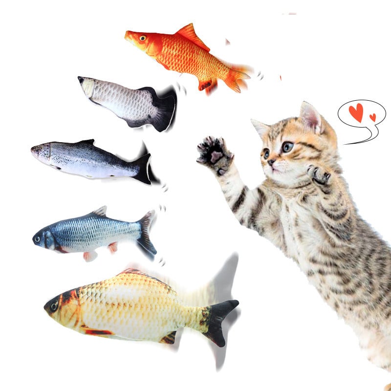 Catnip fish kicker toy