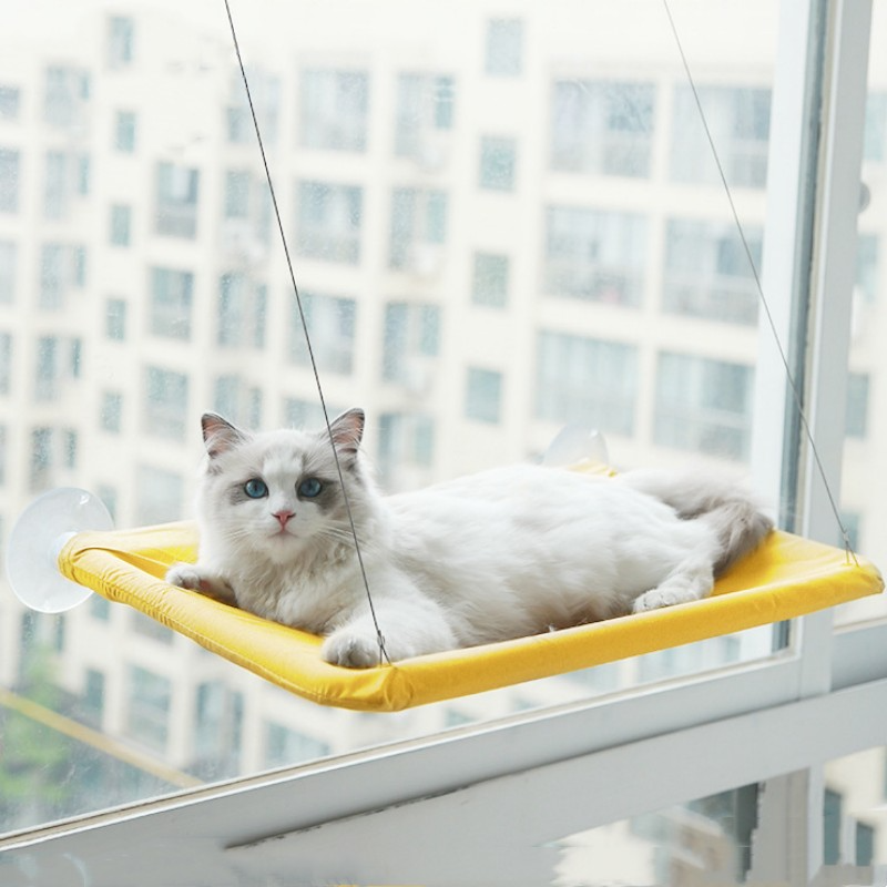 Cat window hammock catch tray for debris