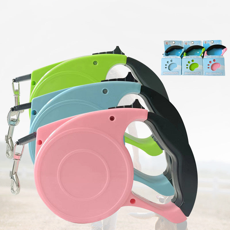 4 m retractable cat leash in pink, blue and green
