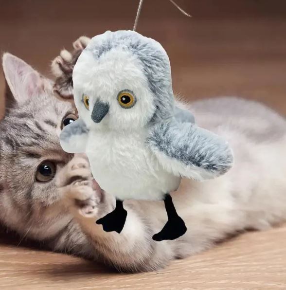 Flapping bird cat toy
