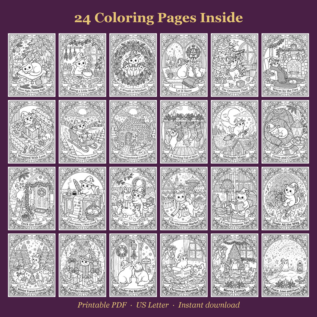 All 24 coloring pages inside the book (AI-styled image)