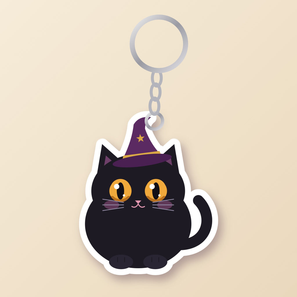 Hex acrylic keyring on a metal key ring (illustration)